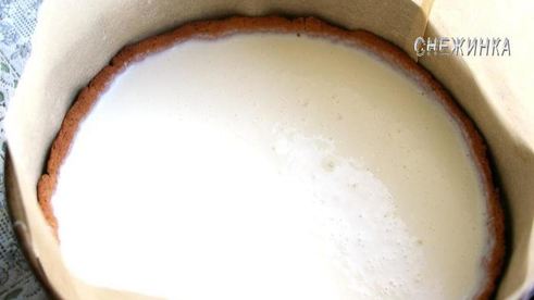 шоколадно-творожный тарт-суфле с малиной