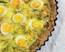 Тарт с капустой и перепелиными яйцами