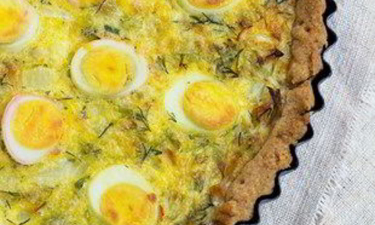 Рецепт тарта с капустой и перепелиными яйцами