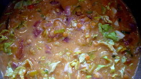 тарт с красной чечевицей и кокосом