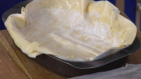 тарт с цукини, рисом и кедровыми орешками