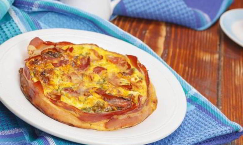 Рецепт тарта татен с грибами, зеленой фасолью и беконом