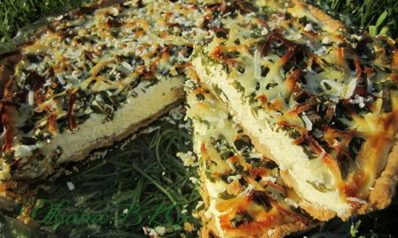 Рецепт тарта творожного с зеленью