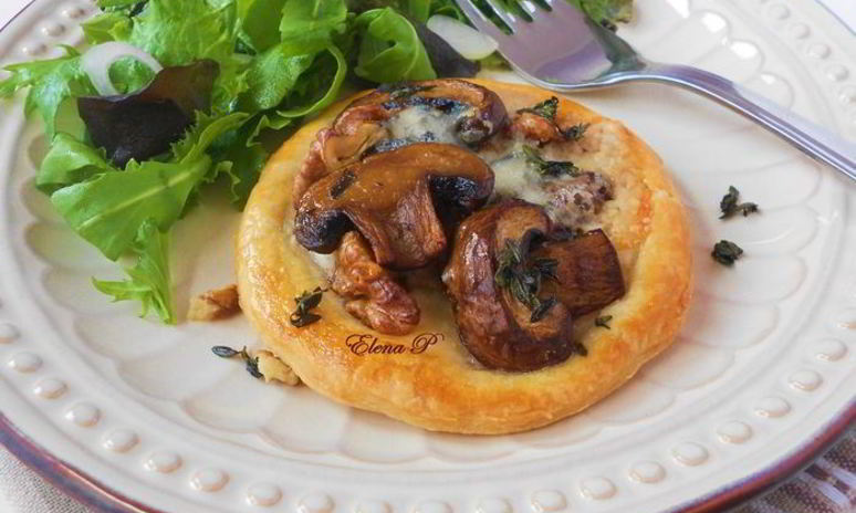 Рецепт тартов с грибами и грецкими орехами