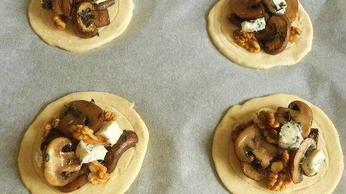 тарты с грибами и грецкими орехами