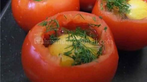 глазунья в помидоре