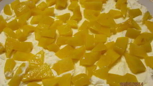 торт яичница с персиками