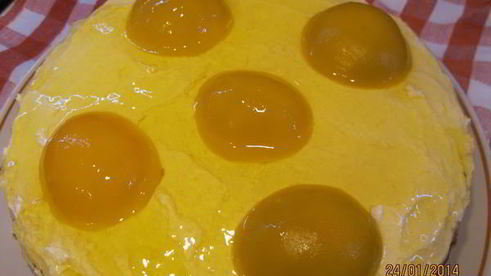 торт яичница с персиками