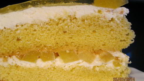 торт яичница с персиками