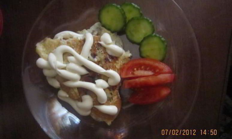 Рецепт яичницы с хлебом и луком