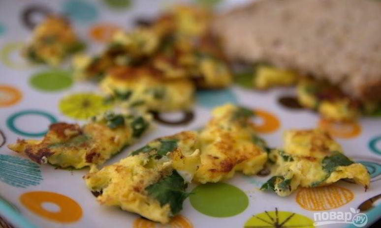 Рецепт яичницы с творогом