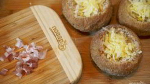 яичница в булочках веселый завтрак