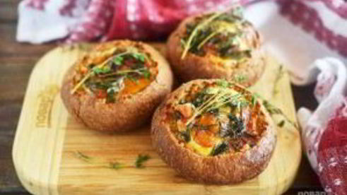 яичница в булочках веселый завтрак