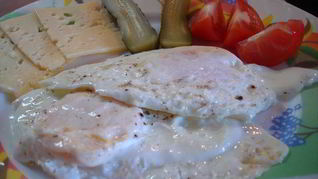 Яйца жаренные в мешочек