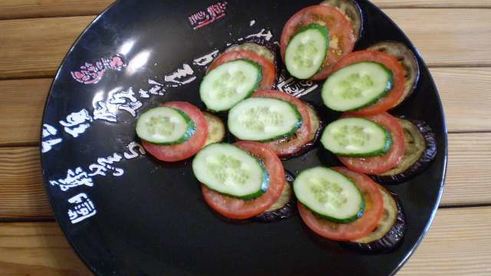 закуска из баклажанов павлиний хвост