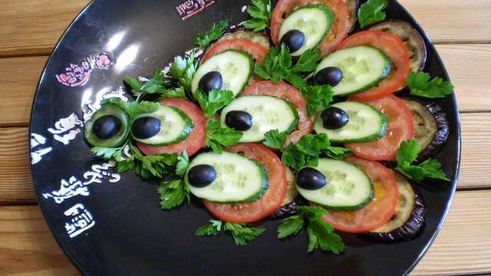 закуска из баклажанов павлиний хвост