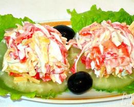 Закуска из крабовых палочек Островок