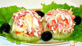 Закуска из крабовых палочек Островок