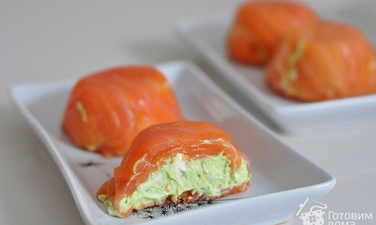 Рецепт закуски из лосося и сыра