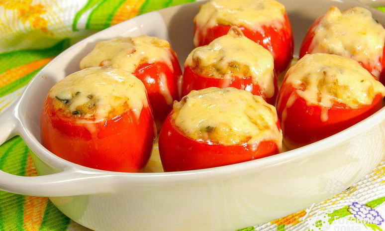 Рецепт помидоров, запеченных с жюльеном