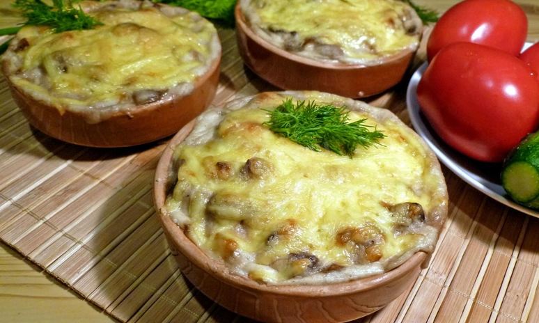 Рецепт жульена с грибами и сметаной