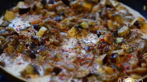 жульен с вешенками и баклажанами