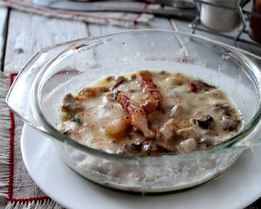 Жульен со свининой и грибами