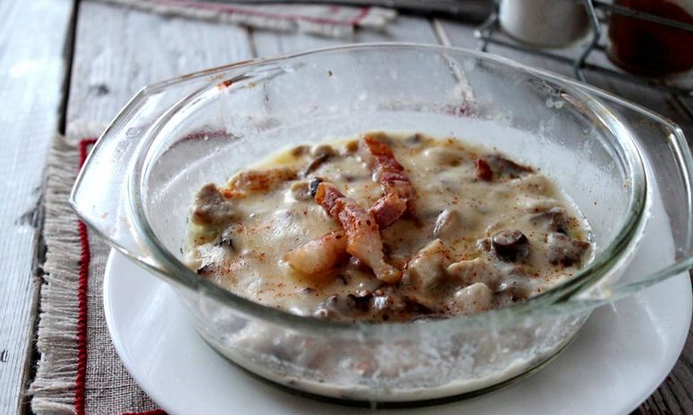 Рецепт жульена со свининой и грибами